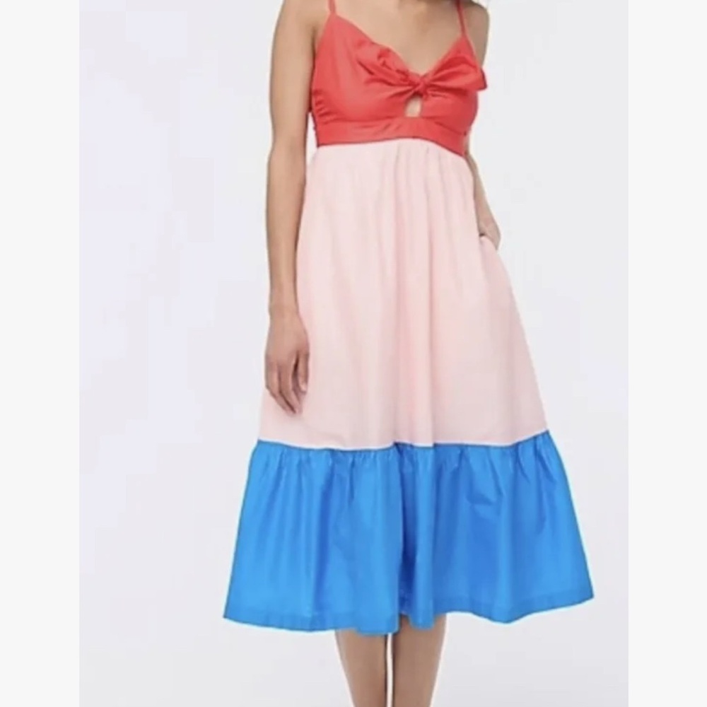 J. Crew Color-blocked Midi Dress